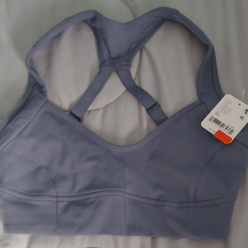 Free People Movement Activewear Neutral Gray Sports Bra Women Size XS Large NWT